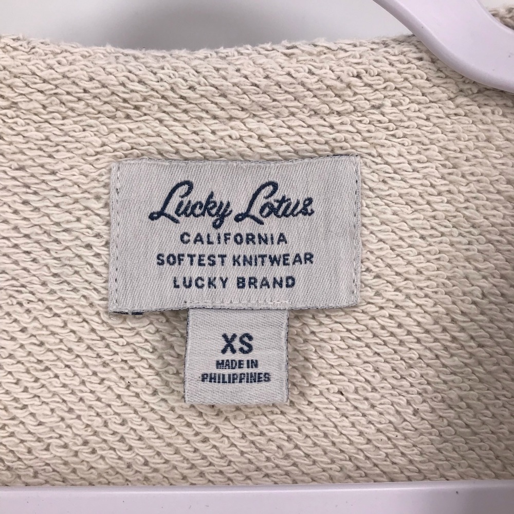 SOLD: Lucky Brand Gray Raw Edge Cotton Moto Jacket - Picture 7 of 8